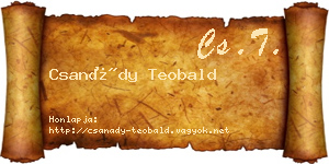 Csanády Teobald névjegykártya